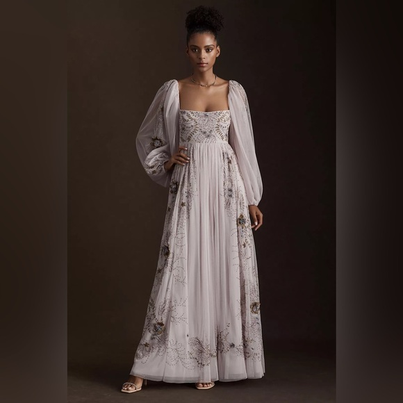 Anthropologie Dresses & Skirts - Anthropologie Dusty Lavender Embroidered Maxi Dress